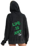 LIFE IS ART UNISEX Charcoal Green Hoodie
